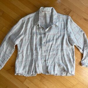south street linen button down blouse